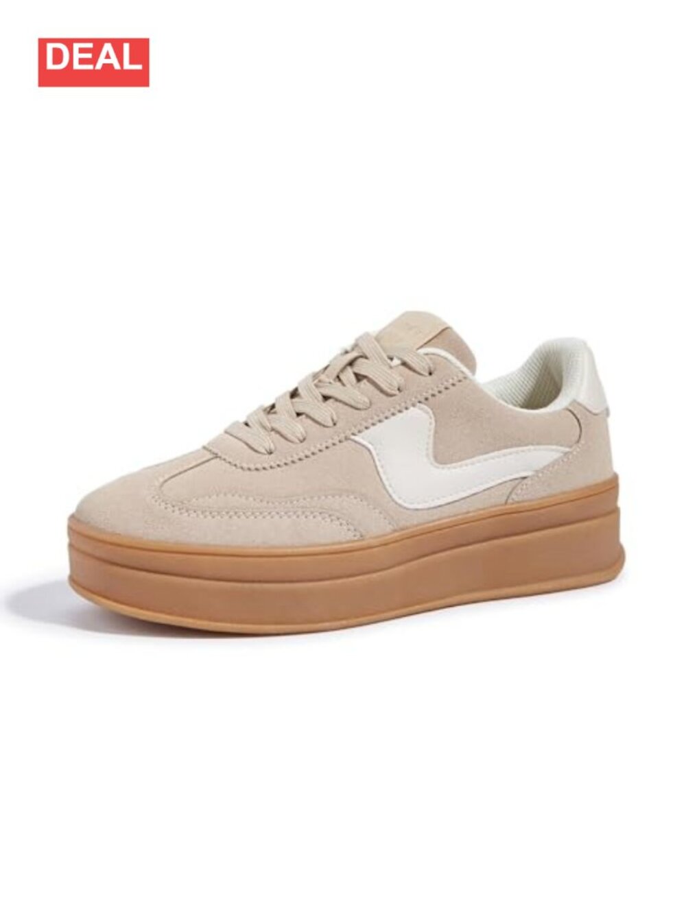 Platform Fashion Sneakers Faux Leather Suede Chunky Walking Shoes